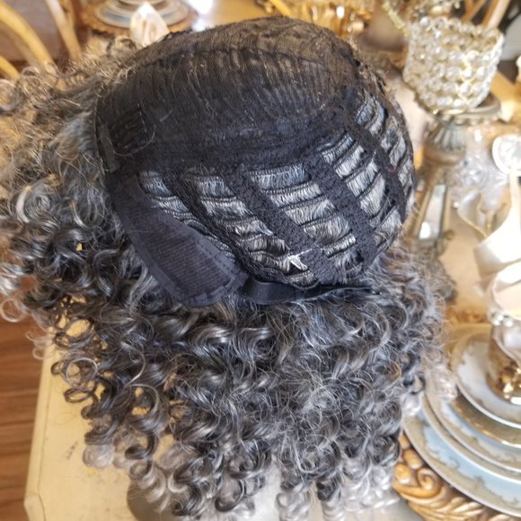 READY to Ship Today- Gray Black Afro Big Curly Full Wig!! main image 7